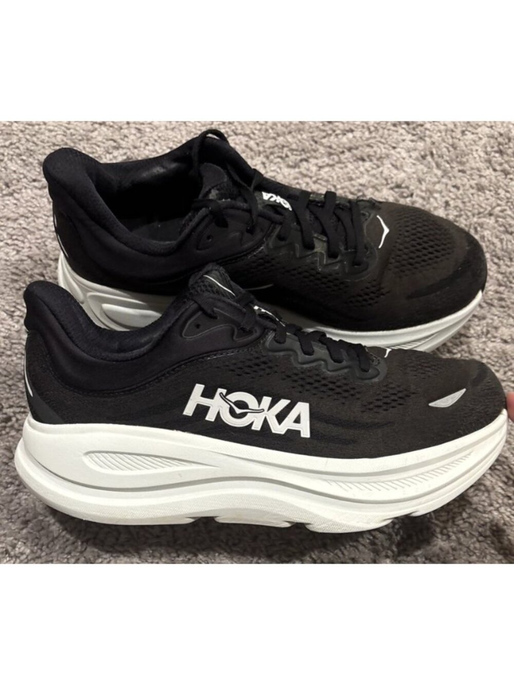Great! Hoka One Mens Bondi 8 Wide 1127953 BWHT Running Shoes Sneaker Size 8 4E